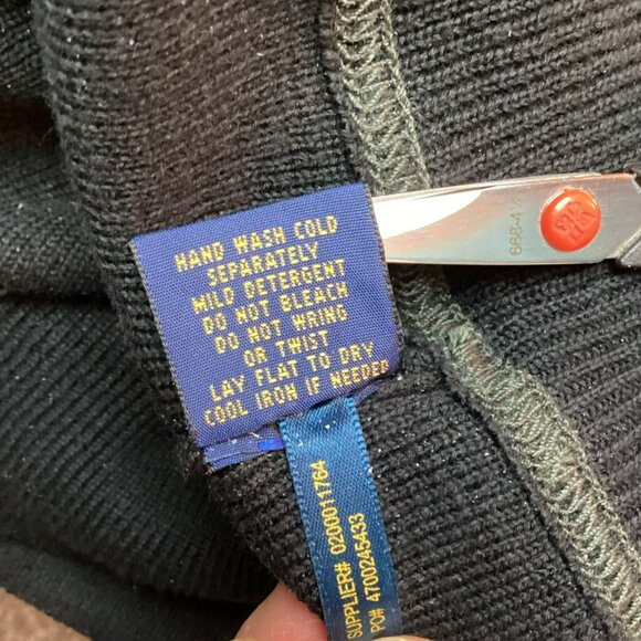 Polo Ralph Lauren Mens Medium Half-Zip Pullover Sweatshirt Black - Picture 9 of 9